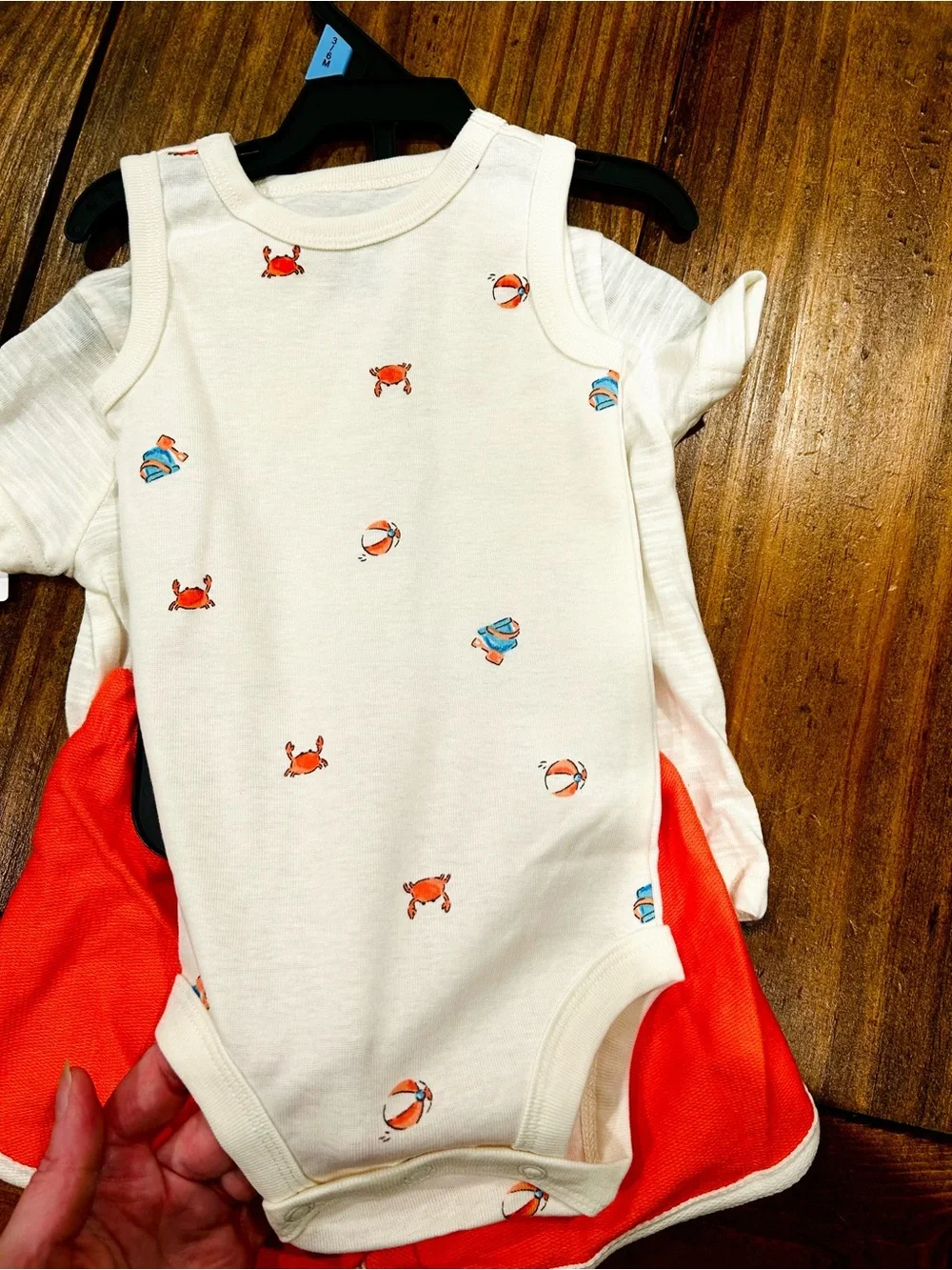 Carter's Miami Beach Tee with Bright Red Trim Shorts and onesie- new with tags